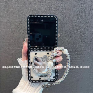 ins风波点凯蒂猫适用三星zflip6/5手机壳新款高级感mixflip网红爆款折叠手机壳zflip4/3硅胶防摔外壳保护套女