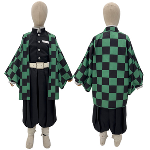 控想派系鬼灭之刃儿童炭治郎童装队服背后印花COS服