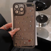 a31可爱a36保护套a54 满屏彩色小星星适用三星s25edge手机壳s24fe自带镜头框s23ultra卡通a07 a17防摔a23 a55