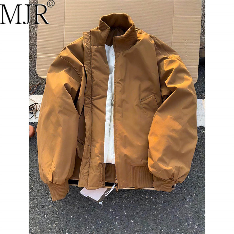 潮牌2026新款羽绒棉服男款冬季美式痞帅加厚立领夹克男保暖棒球服