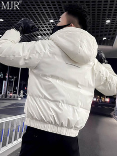 冬装 加厚棉袄子男士 外套连帽棉衣痞帅气 冬季 潮牌白色羽绒棉服男款
