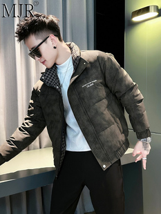 潮牌男士保暖棉衣2025年秋冬季新款痞帅外套男款修身加厚羽绒棉服