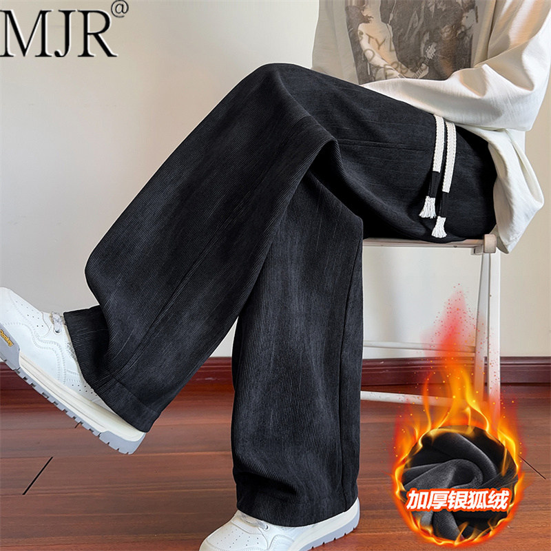 裤子男款灯芯绒卫裤2026年冬季新款高级感宽松直筒男裤休闲运动裤