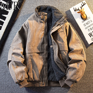高端羊羔绒加厚外套男款立领棉服2026年冬季新款加绒保暖男装夹克