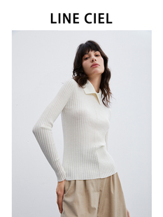 打底衫 LINE 秋冬女士毛衣针织衫 绵羊毛高翻领针织衫 高领套头 CIEL