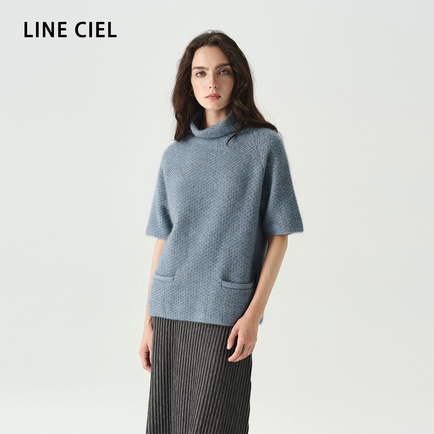 LINECIEL宽松软糯中袖针织上衣