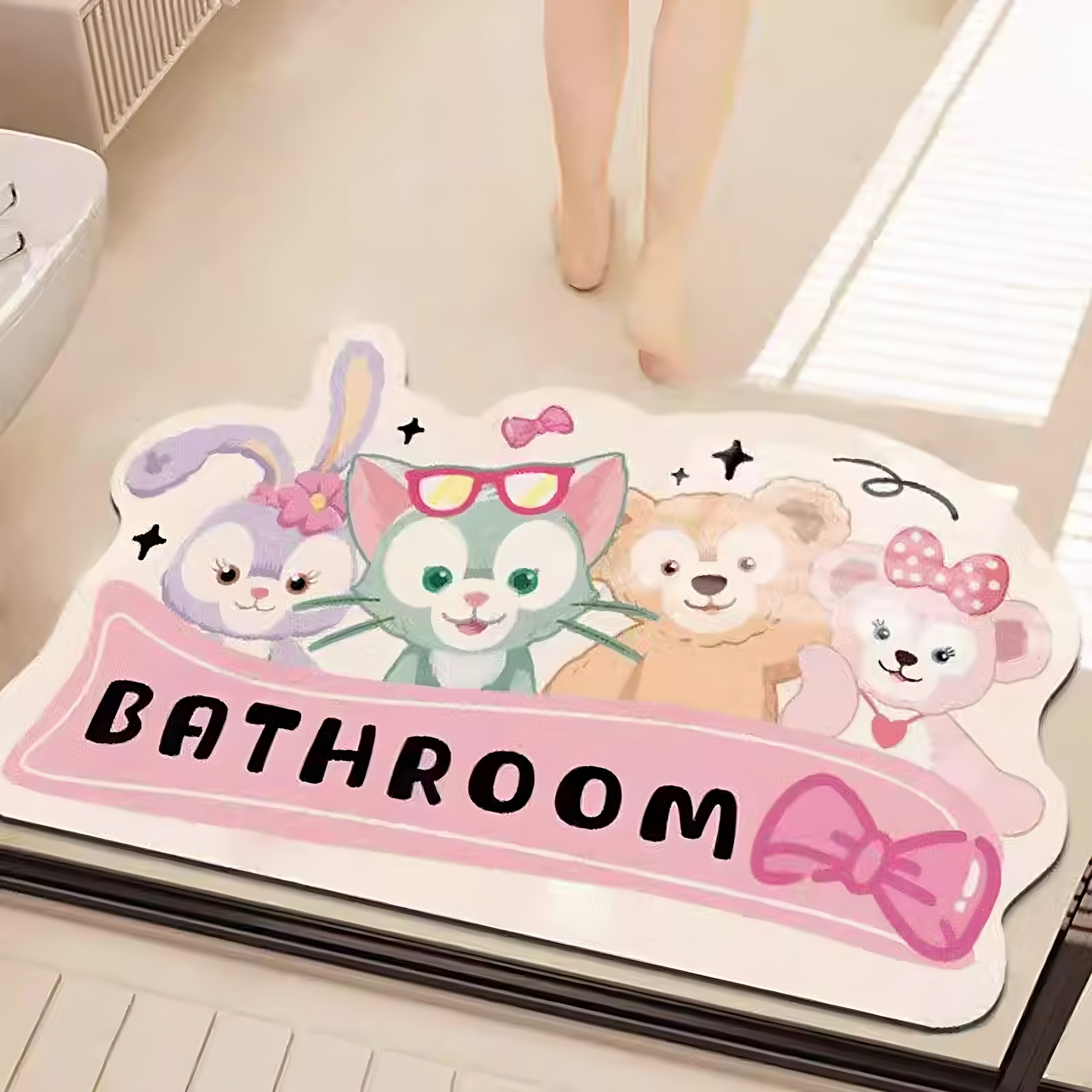 星黛露卫生间浴室吸水地垫耐脏防滑速干地毯化妆室软硅藻泥脚垫