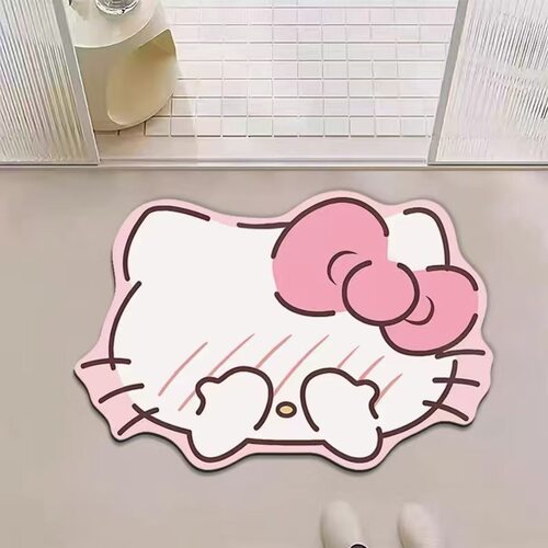 卡通蝴蝶结硅藻泥防滑速干地垫