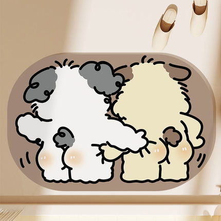 卡通浴室硅藻泥地垫卫生间门口地垫吸水防滑垫子浴室进门耐脏脚垫