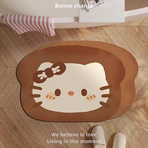 卡通猫硅藻泥防滑吸水速干地垫
