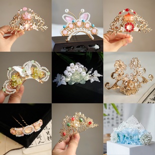 古风汉服小唐风发冠古装百搭宋制国风头冠汉服儿童新年过年头饰品