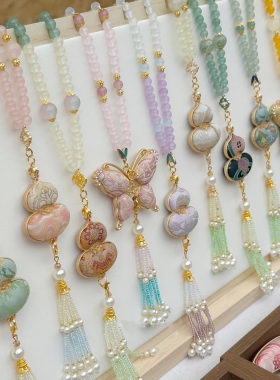 马年宋锦吊坠古风压襟车挂包挂国潮新中式葫芦平安锁马上有钱挂件