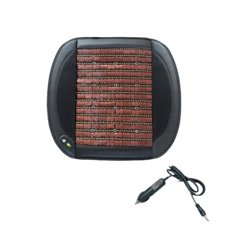 热销汽车夏季凉垫透气通风竹片12v24伏点M烟器货车带风扇吹风竹席