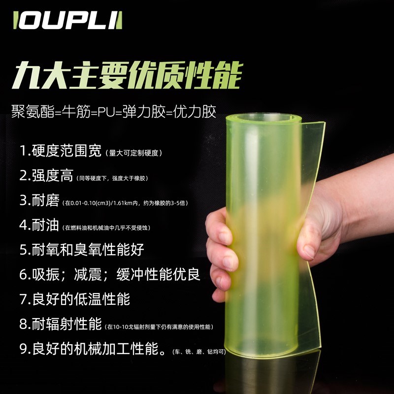 热销聚氨酯板方板PU力板牛筋板优胶板弹模力胶板W减震板刀垫板