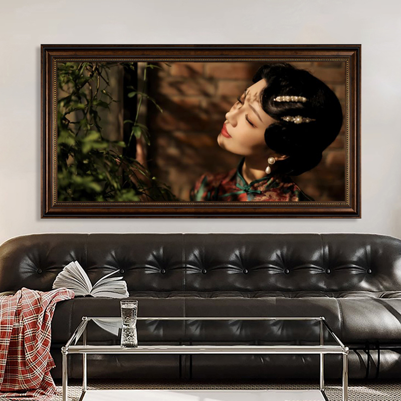 复古怀旧老上海装饰画旗袍美女餐厅壁画民国风艺术人物饭店挂画图片