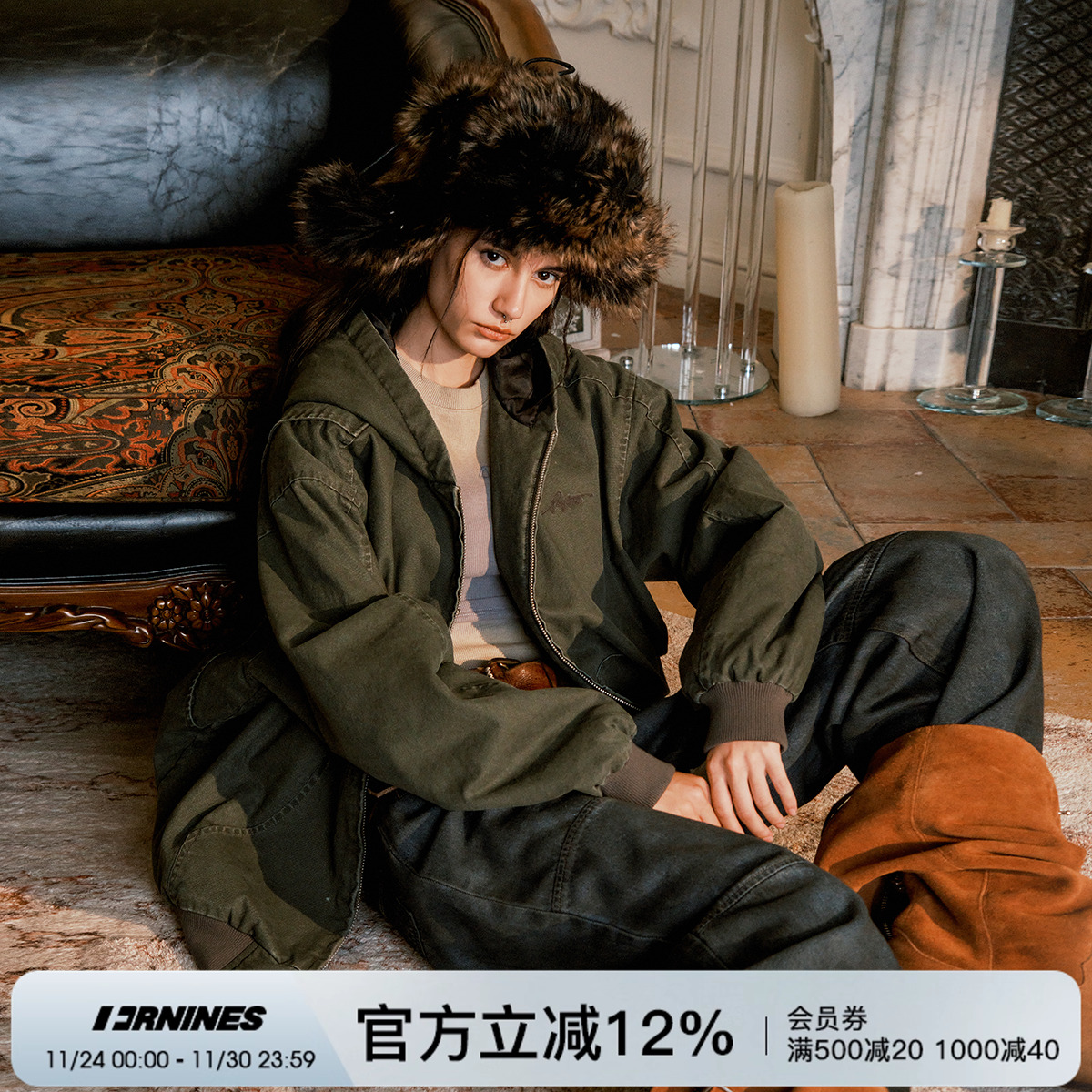 FORNINES秋冬重磅水洗复古夹克