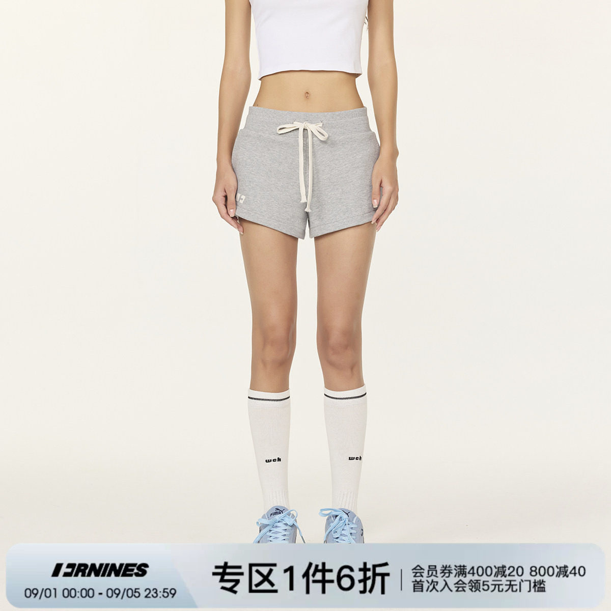FORNINES简约基础运动短裤女图片
