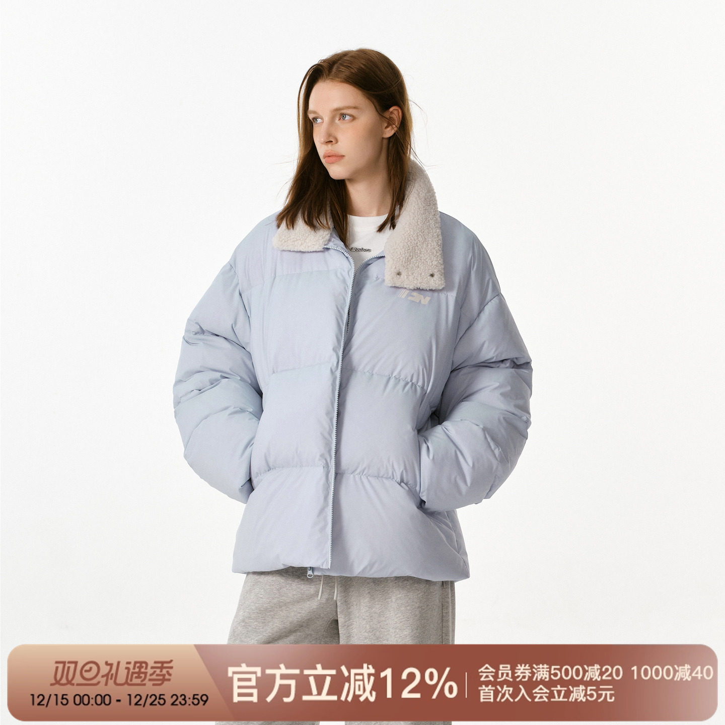 FORNINES三防翻领白鸭绒羽绒服男女2025冬季新款情侣防寒服外套女