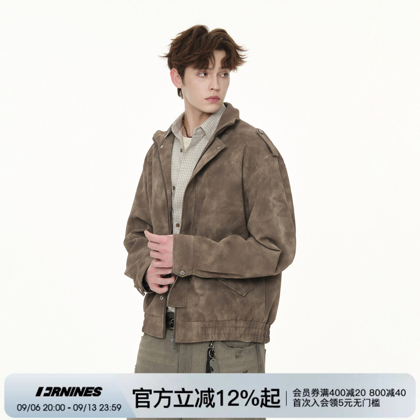 FORNINES高级感复古立领皮衣外套男女国潮春秋情侣微短款PU皮夹克图片