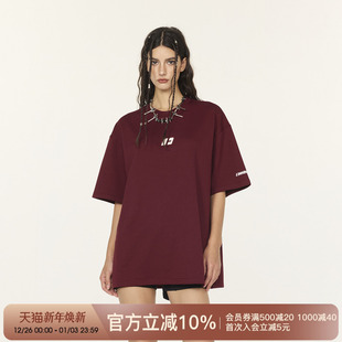 夏季 情侣装 国潮上衣 t恤男索罗娜酒红色半袖 FORNINES凉感速干短袖