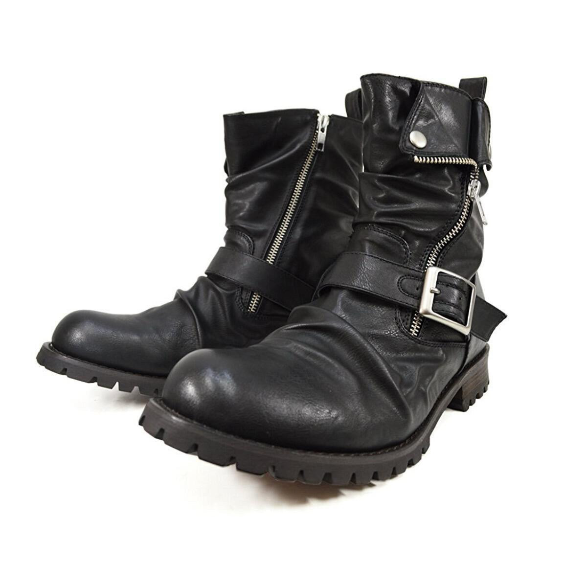 暗黑美式复古马丁靴骑士靴男款皮带扣机车靴西部牛仔靴短筒工装靴,流行男鞋,马丁靴,淘宝优惠券,粉丝福利购,淘宝优惠卷