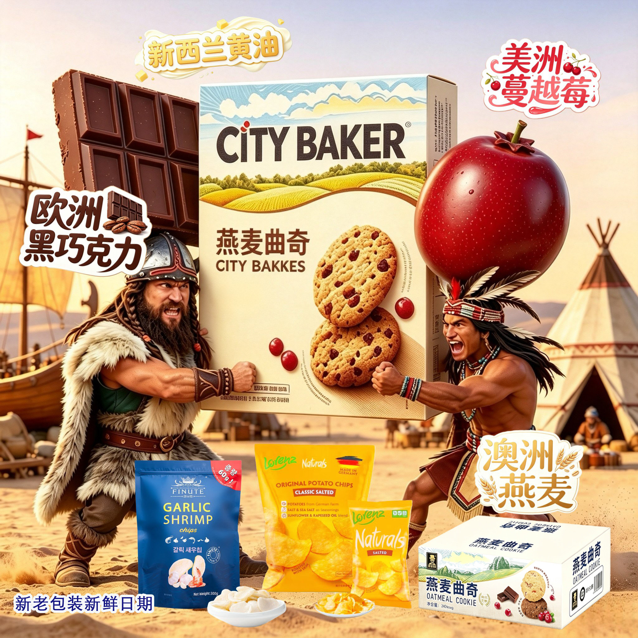 【包邮】燕麦曲奇黑巧克力蔓越莓澳洲燕麦新西兰黄油高膳食纤维