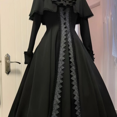 哥特洛丽塔蕾服长裙斗篷套装现货