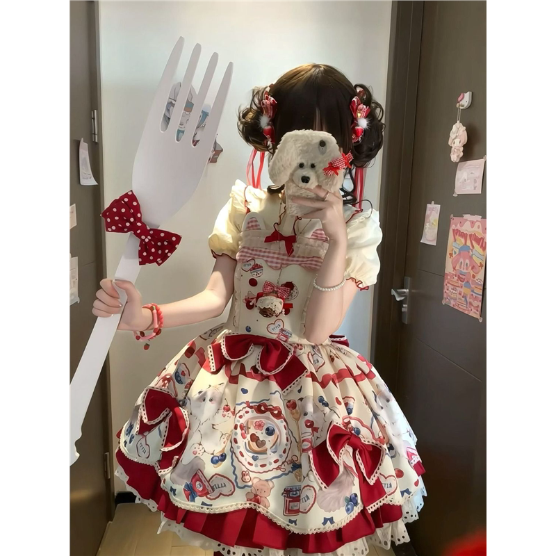 绒兔气泡糕原创Lolita喵喵茶话会jsk连衣裙套装女正版洛丽塔现货