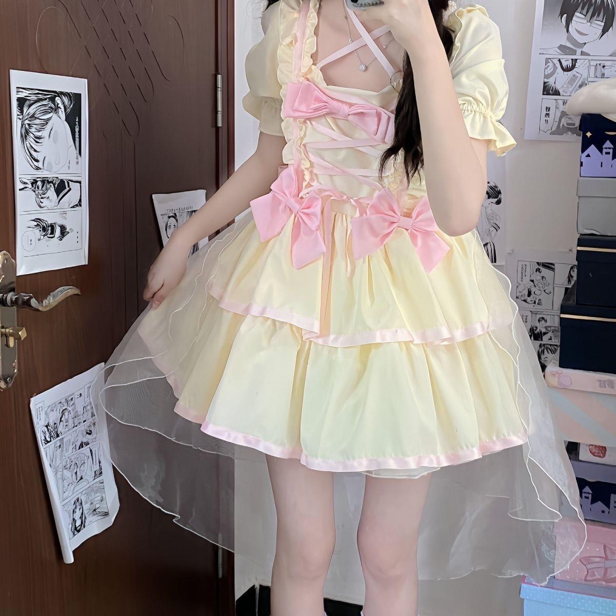 现货【月光少女op】生日礼服白菜Lolita欧根纱洛丽塔公主连衣裙