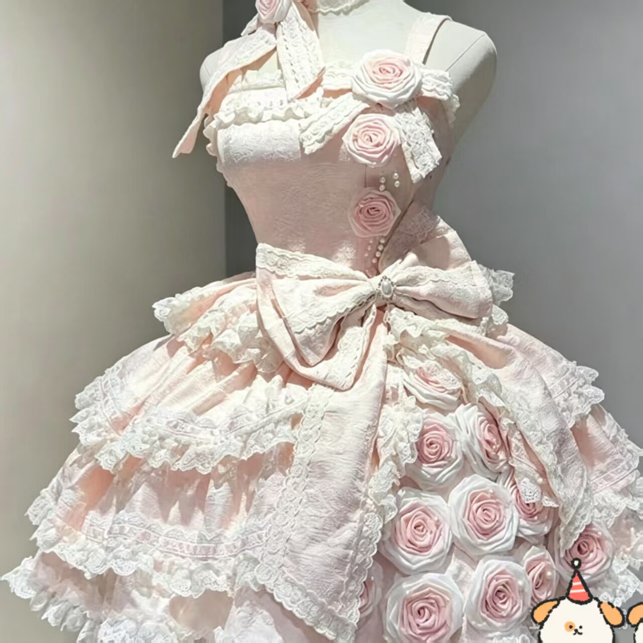 粉色玫瑰小礼服洛丽塔公主裙