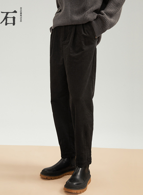 流石男装秋装黑色百搭休闲裤男士2026年春季新款宽松直通勤风裤子