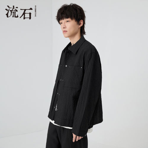流石男装透气宽松短款休闲外套潮