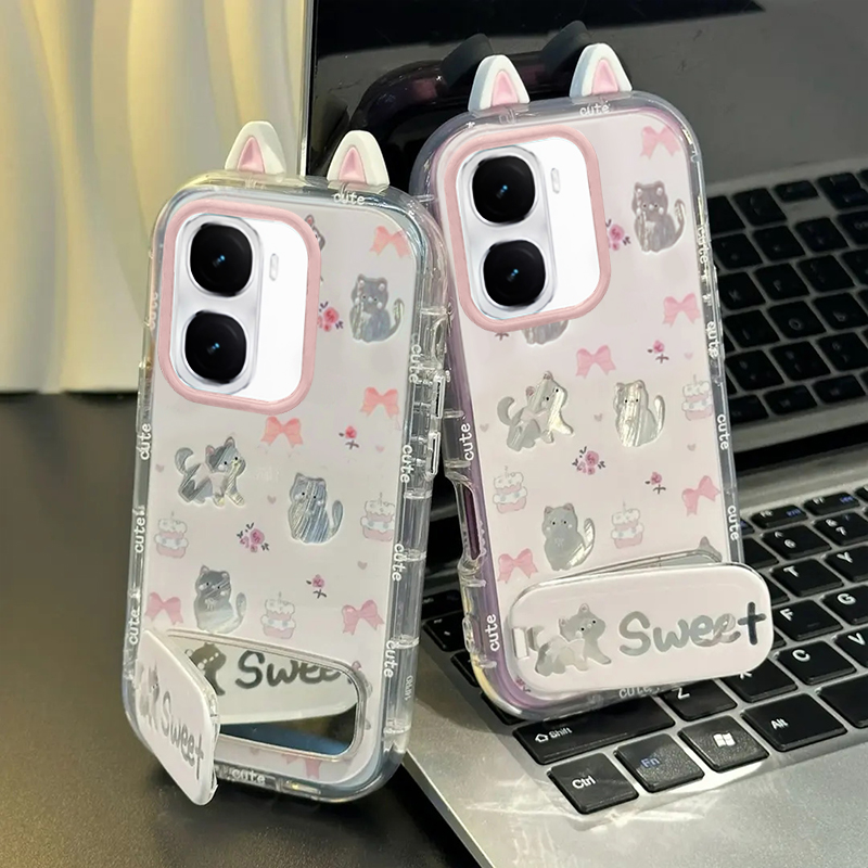 适用iQOONeo系列猫咪蝴蝶结外壳