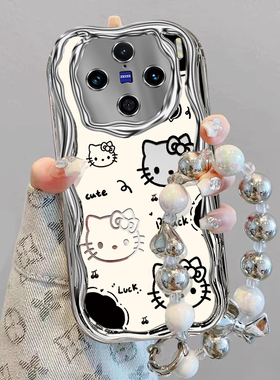 适用vivoX200ProMini手机壳200fe新款X100Ultra凯蒂猫X90S简约X70T奶油纹x60硅胶x50Pro套X30全包X27防摔X23