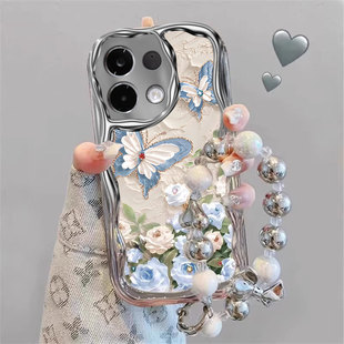 适用OPPOK13TurboPro手机壳新款 蝴蝶鲜花OPPOK10x奶油纹K9x硅胶保护套K9s全包K7x防摔软壳K11 K12s文艺K12