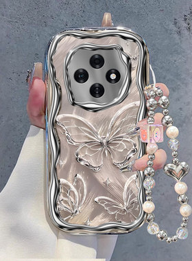 适用OPPOA6Pro手机壳新款时尚创意流光蝴蝶OPPOA6GT电镀奶油纹硅胶保护套OPPOA6i全包边防摔外壳