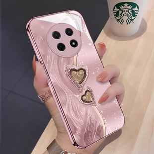 适用华为畅享70pro手机壳新品 唯美琥珀爱心优畅享50plus玻璃优畅享30e网红女神高颜值20e防摔保护套 60x爆款