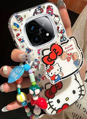 适用红米Note14Pro+手机壳新款Note13Pro卡通创意12Turbo满屏KT猫note11硅胶10Pro专用外壳9支架13R加挂绳