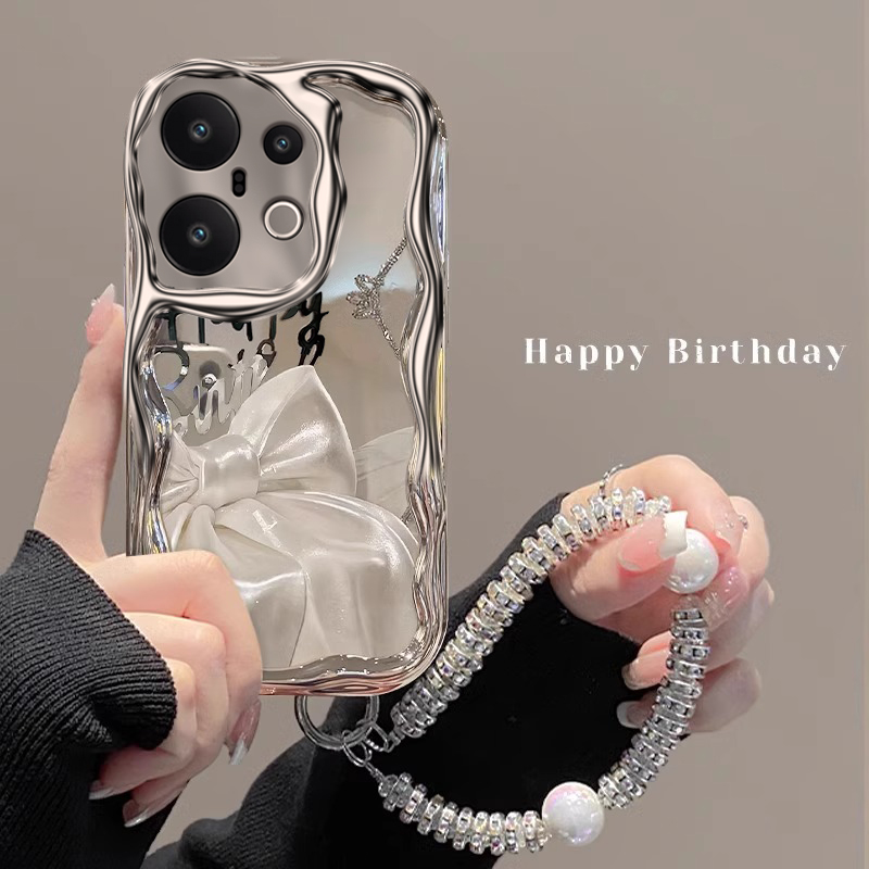 适用vivoS系列英文蝴蝶结手机壳