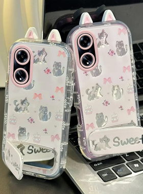 适用OPPOA98手机壳97/6新款a95创意92a卡通a8猫咪蝴蝶结a57泡芙壳a32硅胶套a3i全包A2Pro防摔a11s壳A5活力版