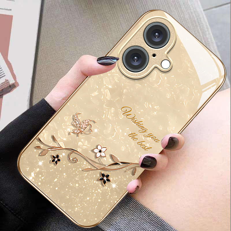 适用苹果系列花枝蝴蝶手机壳