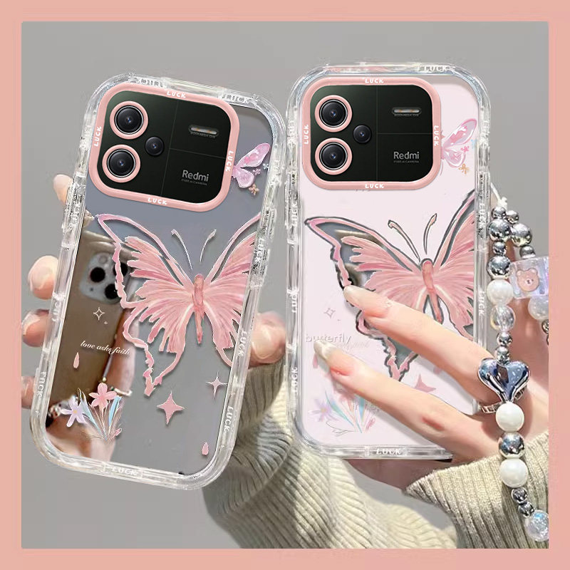 红米note系列创意花朵蝴蝶手机壳