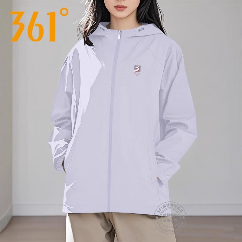 361梭织风衣女2026春季新款宽松透气耐磨防风连帽夹克运动外套