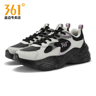 新款 厚底皮面老爹鞋 女款 361休闲鞋 黑色运动鞋 春季 潮流休闲鞋 女鞋