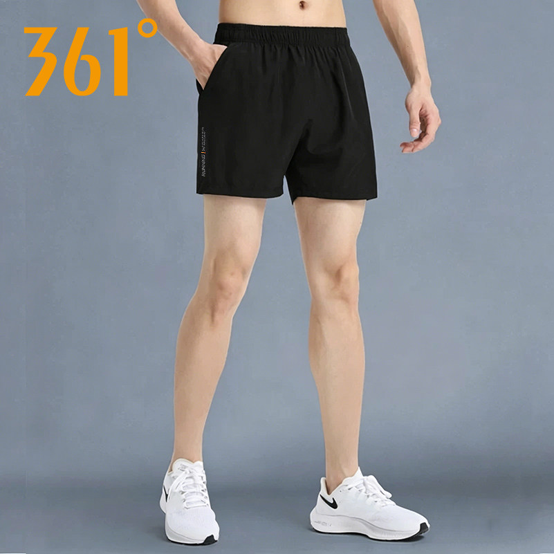 361度男士三分裤夏季跑步篮球健身运动短裤韩版青年透气黑色3分裤