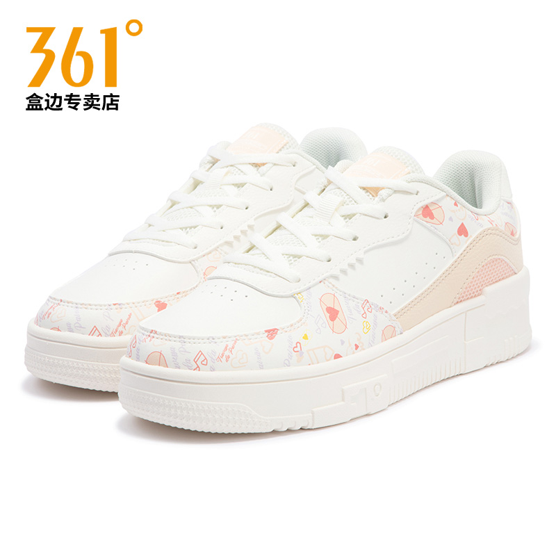 361板鞋女2025秋季新款小白鞋休闲鞋运动鞋女皮面粉色增高正品鞋