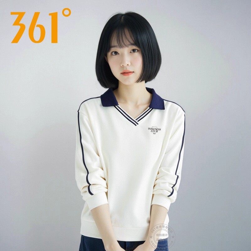 361度女长袖翻领上衣562534801