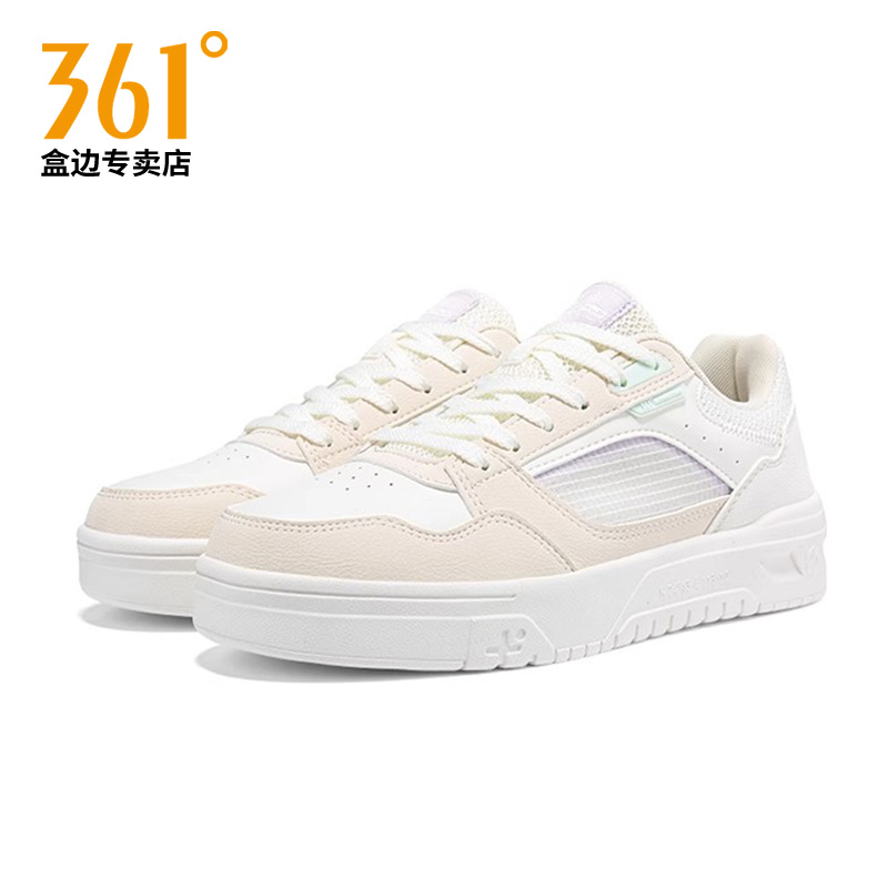 商场同款|361板鞋女休闲鞋2025夏季新款网面透气小白鞋运动鞋