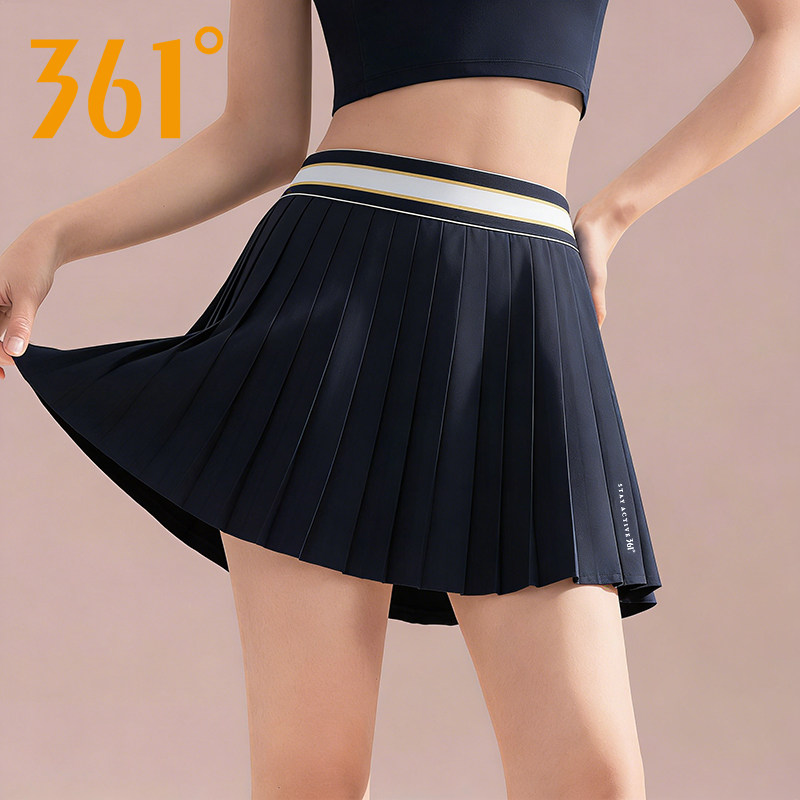 361度运动短裙女2026夏季新款休闲百搭网球裙防走光收腰百褶裙女