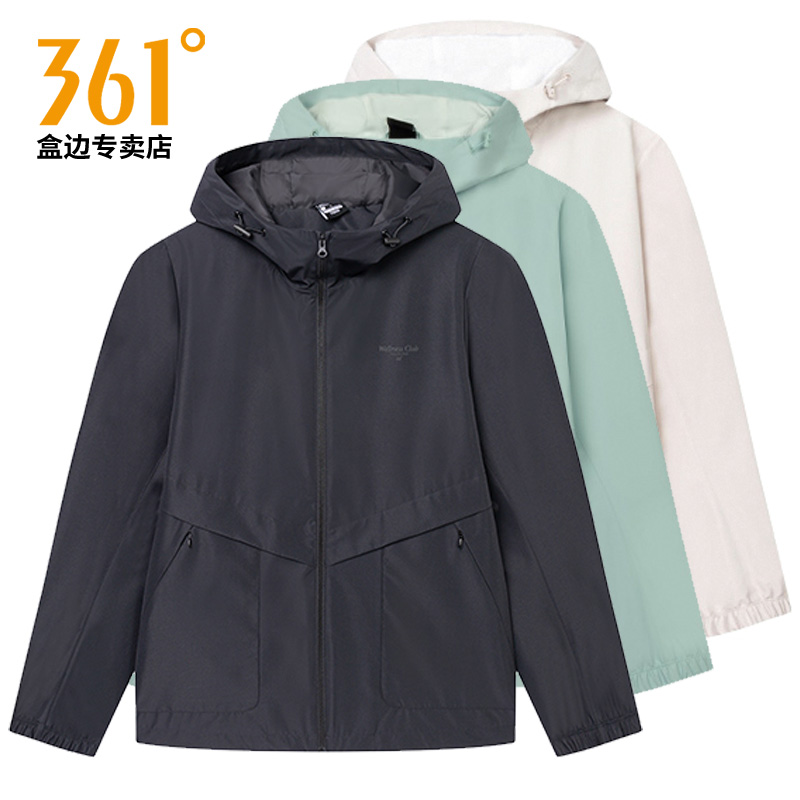 【商场同款】361风衣外套女秋季连帽夹克休闲健身运动服上衣4606